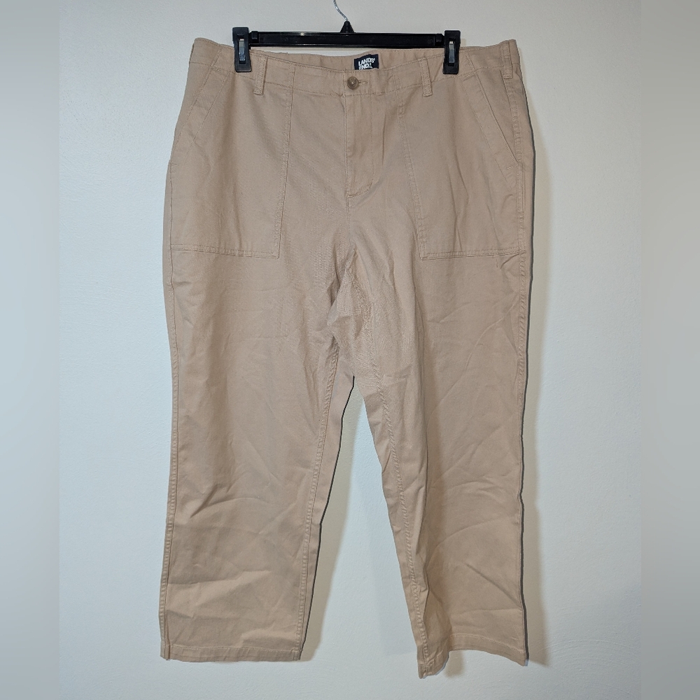 20W Land's End Tan Straight Leg Chino Pants